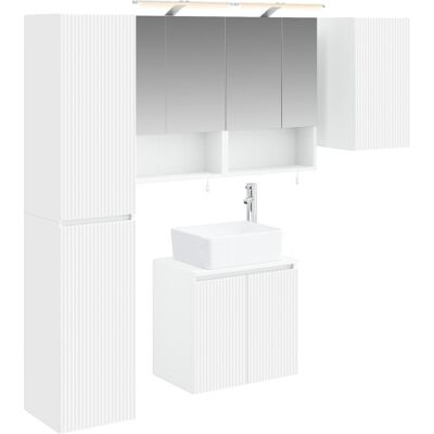 Ensemble D'Armoire De Salle De Bain 5 Pcs Blanc Vidaxl - Publicité Ensemble D'Armoire De Salle De Bain 5 Pcs Blanc Vidaxl - Publicité