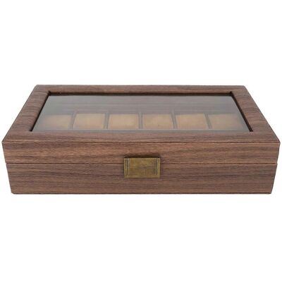 LAVVE Boîte De Rangement Pour Montres À 12 Compartiments, Élégante Vitrine En Bois, Intérieur En Cuir Pu Ultra Lisse - Publicité LAVVE Boîte De Rangement Pour Montres À 12 Compartiments, Élégante Vitrine En Bois, Intérieur En Cuir Pu Ultra Lisse - Publicité