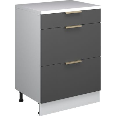 Commode D'Extension Rion, Anthracite-or/blanc, 60x46cm Sans Pente Avec 3 Tiroirs, Vicco - Publicité Commode D'Extension Rion, Anthracite-or/blanc, 60x46cm Sans Pente Avec 3 Tiroirs, Vicco - Publicité