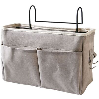Bunthaus Poche De Chevet Suspendue En Coton Et Lin – Version Améliorée – Gris – Rangement Pratique Pour Téléphone Et Accessoires - Publicité Bunthaus Poche De Chevet Suspendue En Coton Et Lin – Version Améliorée – Gris – Rangement Pratique Pour Téléphone Et Accessoires - Publicité