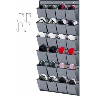 OEM Range-chaussures À Suspendre Sur La Porte 24 Poches, Stockage De Chaussures, Pliable Collection De Chaussures Sac De Rangement Organisateur Avec Crochets, Gris En Lin - Publicité OEM Range-chaussures À Suspendre Sur La Porte 24 Poches, Stockage De Chaussures, Pliable Collection De Chaussures Sac De Rangement Organisateur Avec Crochets, Gris En Lin - Publicité