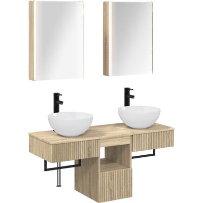 Ensemble D'Armoire De Salle De Bain 5 Pcs Chêne Sonoma Vidaxl - Publicité Ensemble D'Armoire De Salle De Bain 5 Pcs Chêne Sonoma Vidaxl - Publicité