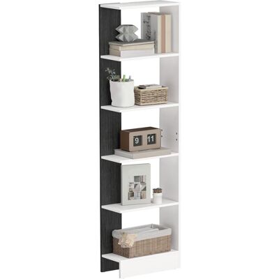 OEM Bibliothèque Moderne En Bois À 5 Niveaux, Gain De Place, 45 X 21 X 170 Cm, Noir Et Blanc Pour Rangement De Livres, Documents Et Objets Décoratifs Idéal Pour Salon, Chambre À Coucher Ou Bureau - Publicité OEM Bibliothèque Moderne En Bois À 5 Niveaux, Gain De Place, 45 X 21 X 170 Cm, Noir Et Blanc Pour Rangement De Livres, Documents Et Objets Décoratifs Idéal Pour Salon, Chambre À Coucher Ou Bureau - Publicité