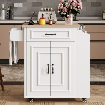 ACKERMAN Îlot De Cuisine Desserte Sur Roues Avec Plan De Travail Rabattable, Tiroir, Armoire De Cuisine Mobile Avec Étagère, Porte-serviettes, Étagère À Épices, Desserte - Publicité ACKERMAN Îlot De Cuisine Desserte Sur Roues Avec Plan De Travail Rabattable, Tiroir, Armoire De Cuisine Mobile Avec Étagère, Porte-serviettes, Étagère À Épices, Desserte - Publicité