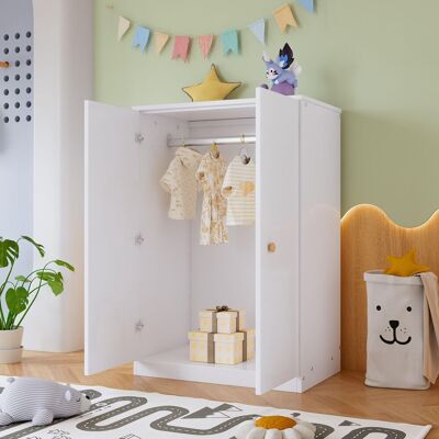 OEM Petite Armoire Avec Penderie, Armoire 2 Portes, Chambre, Salon, Armoire Enfant, Mdf, Blanc - Publicité OEM Petite Armoire Avec Penderie, Armoire 2 Portes, Chambre, Salon, Armoire Enfant, Mdf, Blanc - Publicité