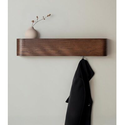 OEM Porte-manteau Mural En Bois Massif Chêne Foncé – 5 Crochets Acier Inoxydable – Charge Maximale 30 Kg – Design Scandinave Épuré - Publicité OEM Porte-manteau Mural En Bois Massif Chêne Foncé – 5 Crochets Acier Inoxydable – Charge Maximale 30 Kg – Design Scandinave Épuré - Publicité