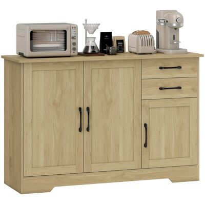 MIDUODUO Buffet Salon Moderne 3 Portes 2 Tiroirs Étagère Réglable Entrée Salle, 120x38x79 Cm, Naturel - Publicité MIDUODUO Buffet Salon Moderne 3 Portes 2 Tiroirs Étagère Réglable Entrée Salle, 120x38x79 Cm, Naturel - Publicité