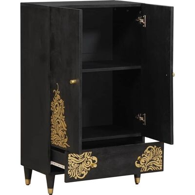 DESIGN IN Haut Armoire Noir 60 X 33 X 100 Cm Bois De Mangue Massif - Publicité DESIGN IN Haut Armoire Noir 60 X 33 X 100 Cm Bois De Mangue Massif - Publicité