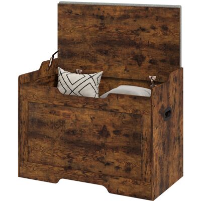 ARRIGONI Banc De Rangement 103l Multifonction Couleur Bois Avec Coussin Tissu Gris 75x40x56 Cm - Publicité ARRIGONI Banc De Rangement 103l Multifonction Couleur Bois Avec Coussin Tissu Gris 75x40x56 Cm - Publicité