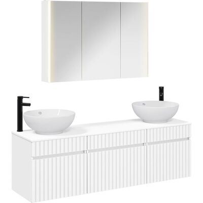 Ensemble D'Armoire De Salle De Bain 4 Pcs Blanc Vidaxl - Publicité Ensemble D'Armoire De Salle De Bain 4 Pcs Blanc Vidaxl - Publicité