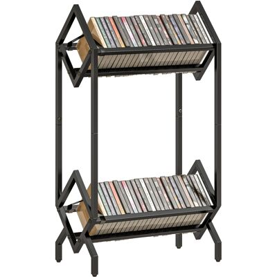 ARRIGONI Etagere A Cd 50 Places Support Vinyles 2 Niveaux Metal Pour Dvd Livres Albums Noir - Publicité ARRIGONI Etagere A Cd 50 Places Support Vinyles 2 Niveaux Metal Pour Dvd Livres Albums Noir - Publicité