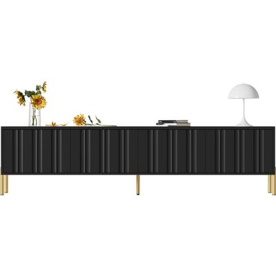 ACKERMAN Meuble Tv Noir, 190 Cm (l) X 38 Cm (l) X 48 Cm (h), Pieds De Table Dorés - Publicité ACKERMAN Meuble Tv Noir, 190 Cm (l) X 38 Cm (l) X 48 Cm (h), Pieds De Table Dorés - Publicité