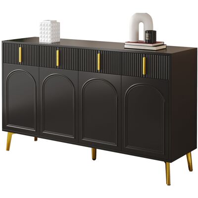 ACKERMAN Buffet Avec Poignées Et Pieds Dorés, 4 Portes, 4 Tiroirs, Avec Stratifié Amovible, Convient Aux Salons Et Salles À Manger, 1403882 Cm. Publicité ACKERMAN Buffet Avec Poignées Et Pieds Dorés, 4 Portes, 4 Tiroirs, Avec Stratifié Amovible, Convient Aux Salons Et Salles À Manger, 1403882 Cm. Publicité