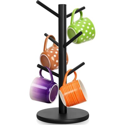 GRASSLIN 1 Porte-tasses Bambou, 6 Crochets, Support Rangement, Base Antidérapante, Organisateur Mug, Pour Cuisine, Café, Bar - Publicité GRASSLIN 1 Porte-tasses Bambou, 6 Crochets, Support Rangement, Base Antidérapante, Organisateur Mug, Pour Cuisine, Café, Bar - Publicité