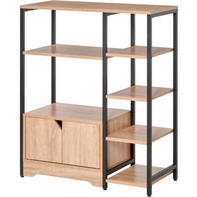 OEM Bibliothèque À Plusieurs Étagères Ouvertes Et Double Porte, Structure Métallique, 80 X 35 X 97 Cm, Naturel - Publicité OEM Bibliothèque À Plusieurs Étagères Ouvertes Et Double Porte, Structure Métallique, 80 X 35 X 97 Cm, Naturel - Publicité