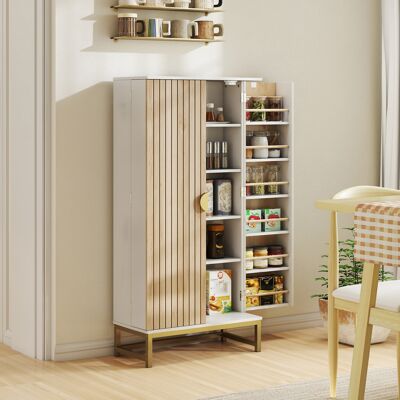 OEM Armoire De Cuisine Meuble Cuisine Rangement Avec 12 Étagères À Portes. Étagères Ajustables. 58x29x119.5cm. Blanc - Publicité OEM Armoire De Cuisine Meuble Cuisine Rangement Avec 12 Étagères À Portes. Étagères Ajustables. 58x29x119.5cm. Blanc - Publicité