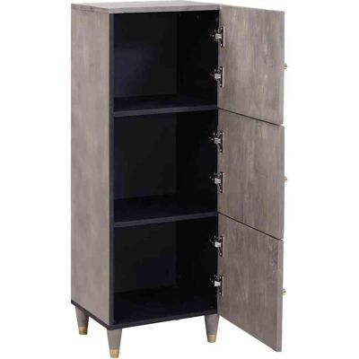 DESIGN IN Haut Armoire Gris Et Or 40 X 33 X 110 Cm Bois De Mangue Massif - Publicité DESIGN IN Haut Armoire Gris Et Or 40 X 33 X 110 Cm Bois De Mangue Massif - Publicité