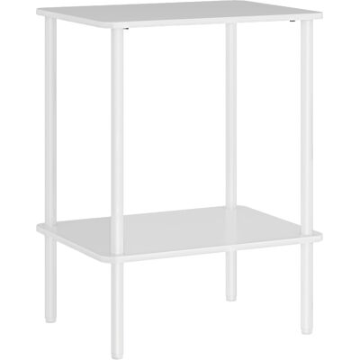 ACKERMAN Table D'Appoint, Table Basse À 2 Niveaux Avec Compartiment De Rangement Et Cadre En Métal, Table À Café Moderne Pour Salon, Chambre À Coucher, Blanc - Publicité ACKERMAN Table D'Appoint, Table Basse À 2 Niveaux Avec Compartiment De Rangement Et Cadre En Métal, Table À Café Moderne Pour Salon, Chambre À Coucher, Blanc - Publicité