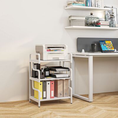 OEM Homcom Étagère De Rangement En Métal Design Industriel - 3 Niveaux, Structure En Acier, 55x40x77cm, Blanc - Publicité OEM Homcom Étagère De Rangement En Métal Design Industriel - 3 Niveaux, Structure En Acier, 55x40x77cm, Blanc - Publicité