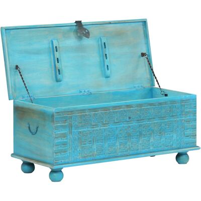 Maison Exclusive - Coffre De Rangement Bois De Manguier Massif 100x40x41 Cm Bleu - Publicité Maison Exclusive - Coffre De Rangement Bois De Manguier Massif 100x40x41 Cm Bleu - Publicité