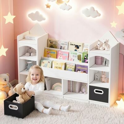 VIVACASA Bibliothèque Enfant Étagère À Livres Et Jouets Multi-niveaux Rangement Chambre Bébé Enfant Blanc 130x30x90 Cm - Publicité VIVACASA Bibliothèque Enfant Étagère À Livres Et Jouets Multi-niveaux Rangement Chambre Bébé Enfant Blanc 130x30x90 Cm - Publicité