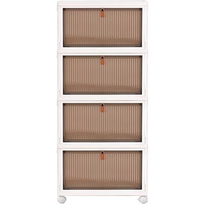 SANS MARQUE Boîte De Rangement Anti-poussière À 4 Niveaux En Plastique Pour Table De Chevet Sur Roulettes Blanc Armoire De Rangement Pour Vêtements, Pour Salon, Chambre, Couloir, Bureau - Publicité SANS MARQUE Boîte De Rangement Anti-poussière À 4 Niveaux En Plastique Pour Table De Chevet Sur Roulettes Blanc Armoire De Rangement Pour Vêtements, Pour Salon, Chambre, Couloir, Bureau - Publicité