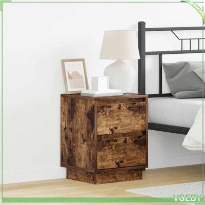 OEM Cabinet De Chevet - Chêne Fumé - 39 X 34.5 X 50 Cm - 1 Tiroir - Lumière Led Intégrée - Publicité OEM Cabinet De Chevet - Chêne Fumé - 39 X 34.5 X 50 Cm - 1 Tiroir - Lumière Led Intégrée - Publicité