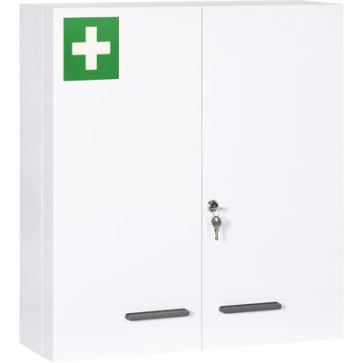 ARRIGONI Armoire À Pharmacie 6 Étagères Avec Serrure Et 2 Clés De Sécurité, 55x18x60 Cm, Blanc - Publicité ARRIGONI Armoire À Pharmacie 6 Étagères Avec Serrure Et 2 Clés De Sécurité, 55x18x60 Cm, Blanc - Publicité