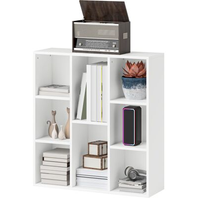 OEM Bibliothèque Étagère De Rangement 8 Compartiments, Pour Salon Chambre À Coucher Bureau, 74,3x24x80cm, Blanc - Publicité OEM Bibliothèque Étagère De Rangement 8 Compartiments, Pour Salon Chambre À Coucher Bureau, 74,3x24x80cm, Blanc - Publicité