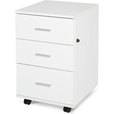 OEM Caisson De Bureau Rangement Bureau Sur Roulettes 3 Tiroirs Verrouillables 40 X 40 X 61,5 Cm Blanc - Publicité OEM Caisson De Bureau Rangement Bureau Sur Roulettes 3 Tiroirs Verrouillables 40 X 40 X 61,5 Cm Blanc - Publicité