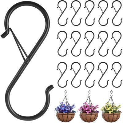 OEM Bardusch - 15 Pièces Crochet En S En Métal Avec Boucle De Sécurité, Crochet En S Pour Suspendre, Anti-chute Mobile Pour Barres Jusqu'à 1.2cm Dee Diamètre Noir - Publicité OEM Bardusch - 15 Pièces Crochet En S En Métal Avec Boucle De Sécurité, Crochet En S Pour Suspendre, Anti-chute Mobile Pour Barres Jusqu'à 1.2cm Dee Diamètre Noir - Publicité
