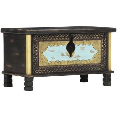 Maison Exclusive - Coffre De Rangement Noir 80x40x45 Cm Bois De Manguier Massif - Publicité Maison Exclusive - Coffre De Rangement Noir 80x40x45 Cm Bois De Manguier Massif - Publicité