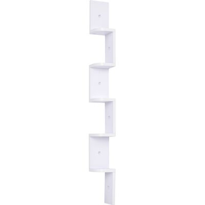 OEM Étagère De Angle Murale À 5 Niveaux Hauteur 120 Cm Forme Zigzag En Bois Blanc - Publicité OEM Étagère De Angle Murale À 5 Niveaux Hauteur 120 Cm Forme Zigzag En Bois Blanc - Publicité