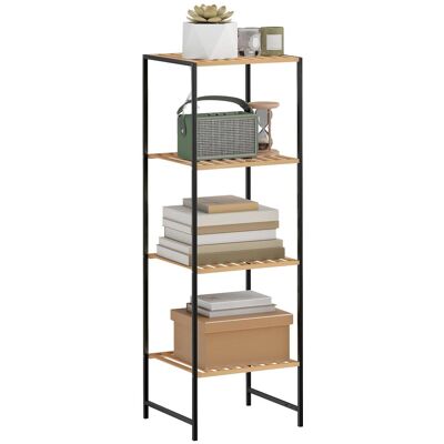 OEM Standregal Badregal Avec Bambus Et Acier, Avec 4 Ablagen, 4-stöckiges Bücherregal, 36,5 X 33 X 110 Cm, Naturel - Publicité OEM Standregal Badregal Avec Bambus Et Acier, Avec 4 Ablagen, 4-stöckiges Bücherregal, 36,5 X 33 X 110 Cm, Naturel - Publicité