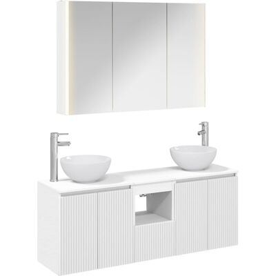 Ensemble D'Armoire De Salle De Bain 4 Pcs Blanc Vidaxl - Publicité Ensemble D'Armoire De Salle De Bain 4 Pcs Blanc Vidaxl - Publicité