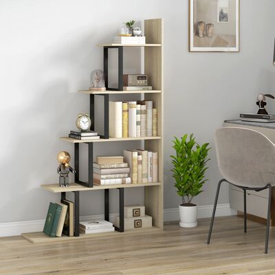 OEM Étagère Bibliothèque Escalier Industriel 5 Niveaux 102x30x160 Cm Chêne - Publicité OEM Étagère Bibliothèque Escalier Industriel 5 Niveaux 102x30x160 Cm Chêne - Publicité