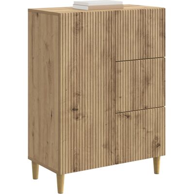 Maison La Vie - Buffet Salon Moderne - Meuble De Rangement - Chêne Artisanal 66 X 34,5 X 90 Cm Bois D'Ingénierie Bu3296 - Publicité Maison La Vie - Buffet Salon Moderne - Meuble De Rangement - Chêne Artisanal 66 X 34,5 X 90 Cm Bois D'Ingénierie Bu3296 - Publicité
