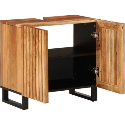 DESIGN IN Armoire Lavabo De Salle De Bain 62x34x58cm Bois Massif D'Acacia - Publicité DESIGN IN Armoire Lavabo De Salle De Bain 62x34x58cm Bois Massif D'Acacia - Publicité