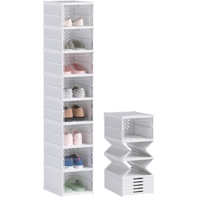 OEM Étagère À Chaussures À 8 Niveaux, Meuble À Chaussures Pliable, Dos Aéré, Plastique, Blanc - Publicité OEM Étagère À Chaussures À 8 Niveaux, Meuble À Chaussures Pliable, Dos Aéré, Plastique, Blanc - Publicité