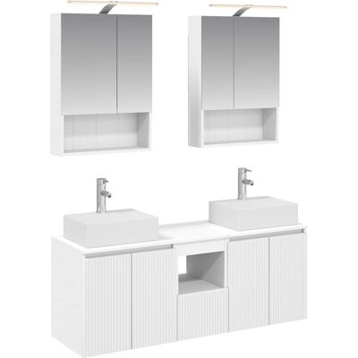 Ensemble D'Armoire De Salle De Bain 5 Pcs Blanc Vidaxl - Publicité Ensemble D'Armoire De Salle De Bain 5 Pcs Blanc Vidaxl - Publicité