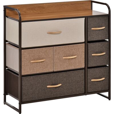 OEM Commode 7 Tiroirs Meuble De Rangement Tiroir En Tissu Pliant - Structure Acier Noir - 80l X 29l X 78,5h Cm, Multicolore - Publicité OEM Commode 7 Tiroirs Meuble De Rangement Tiroir En Tissu Pliant - Structure Acier Noir - 80l X 29l X 78,5h Cm, Multicolore - Publicité