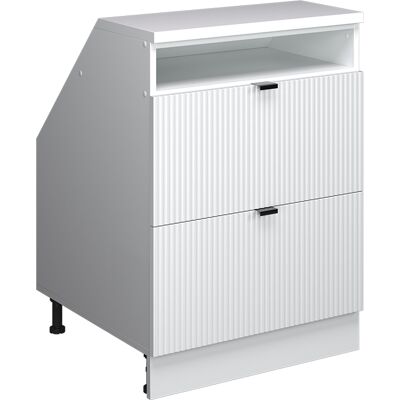 Meuble De Rangement Sous Pente Rion, Blanc Cannelé, 60x81.6cm 2 Tiroirs, 60 Cm De Profondeur, Vicco - Publicité Meuble De Rangement Sous Pente Rion, Blanc Cannelé, 60x81.6cm 2 Tiroirs, 60 Cm De Profondeur, Vicco - Publicité