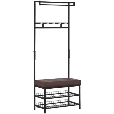 OEM Porte-manteau Avec Banc, Portant À Vêtements, Étagère À Chaussures, Métal, 2 Étagères À Chaussures, Siège, 72,5 X 35 X 180 Cm, Pour Entrée Et Couloir - Publicité OEM Porte-manteau Avec Banc, Portant À Vêtements, Étagère À Chaussures, Métal, 2 Étagères À Chaussures, Siège, 72,5 X 35 X 180 Cm, Pour Entrée Et Couloir - Publicité