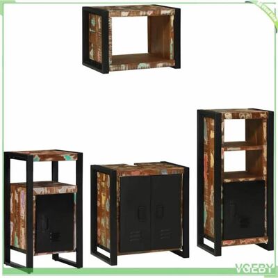 OEM Ensemble De Mobilier De Salle De Bain 4 Pcs - Faf7291712428180 - Bois Recyclé Solide - Marron - Style Industriel - Publicité OEM Ensemble De Mobilier De Salle De Bain 4 Pcs - Faf7291712428180 - Bois Recyclé Solide - Marron - Style Industriel - Publicité