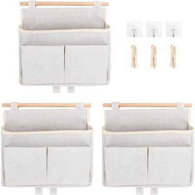 PELTOR Lot De 3 Organiseurs Suspendus ,organiseur Mural ,organiseur De Porte ,rangement En Lin,pour La Maison, Le Bureau, La Salle De Bain, La Chambre D'Enfant,beige - Publicité PELTOR Lot De 3 Organiseurs Suspendus ,organiseur Mural ,organiseur De Porte ,rangement En Lin,pour La Maison, Le Bureau, La Salle De Bain, La Chambre D'Enfant,beige - Publicité