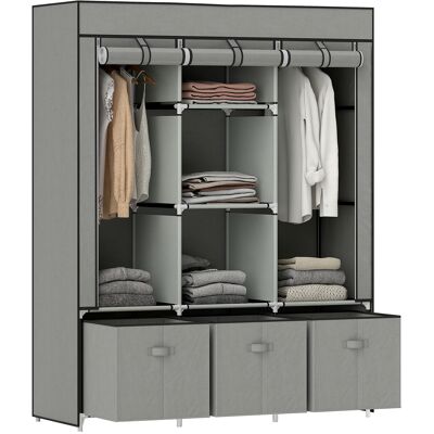 MRTRS Armoire En Tissu Non Tissé, Pliante, Comprenant 3 Tiroirs, 125 Cm X 43 Cm X 162,5 Cm, Gris Clair - Publicité MRTRS Armoire En Tissu Non Tissé, Pliante, Comprenant 3 Tiroirs, 125 Cm X 43 Cm X 162,5 Cm, Gris Clair - Publicité