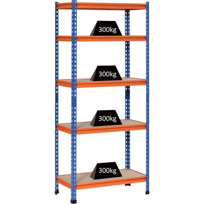 OEM Étagère De Rangement Métallique Pour Garage Et Atelier Avec 5 Niveaux Ajustables, Capacité De Charge Totale De 1500 Kg, Dimensions 80 X 40 X 182 Cm, Couleurs Bleu Et Orange - Publicité OEM Étagère De Rangement Métallique Pour Garage Et Atelier Avec 5 Niveaux Ajustables, Capacité De Charge Totale De 1500 Kg, Dimensions 80 X 40 X 182 Cm, Couleurs Bleu Et Orange - Publicité