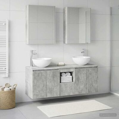 Ensemble D'Armoire De Salle De Bain 5 Pcs Gris Béton Vidaxl - Publicité Ensemble D'Armoire De Salle De Bain 5 Pcs Gris Béton Vidaxl - Publicité