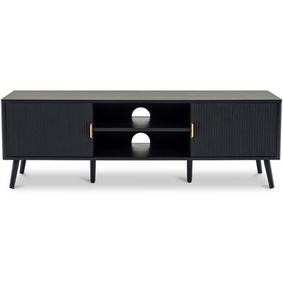 Idimex Meuble Tv 137 Cm Alma Noir - Publicité Idimex Meuble Tv 137 Cm Alma Noir - Publicité