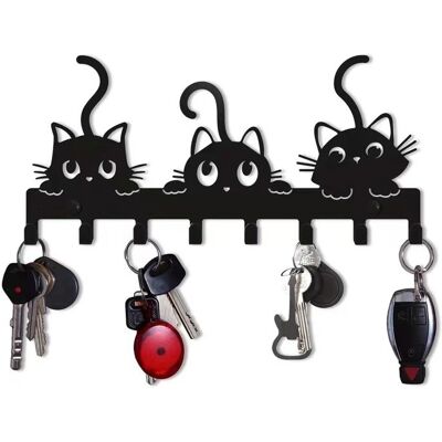 Cellfast Porte-clés Mural Chat, Métal Noir, Style Moderne, 7 Crochets Pour Cuisine, Entrée, Serviettes, Porte-manteau Décoratif Unique - Publicité Cellfast Porte-clés Mural Chat, Métal Noir, Style Moderne, 7 Crochets Pour Cuisine, Entrée, Serviettes, Porte-manteau Décoratif Unique - Publicité